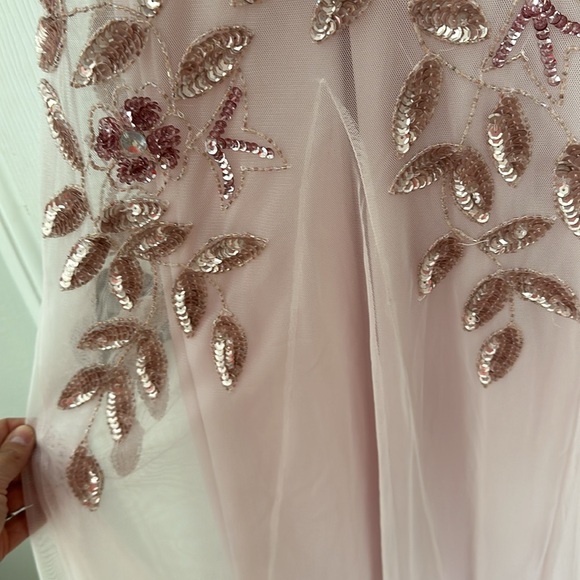 Adrianna Papell Godet Gown in Blush Pink - Size 18 - Picture 3 of 9